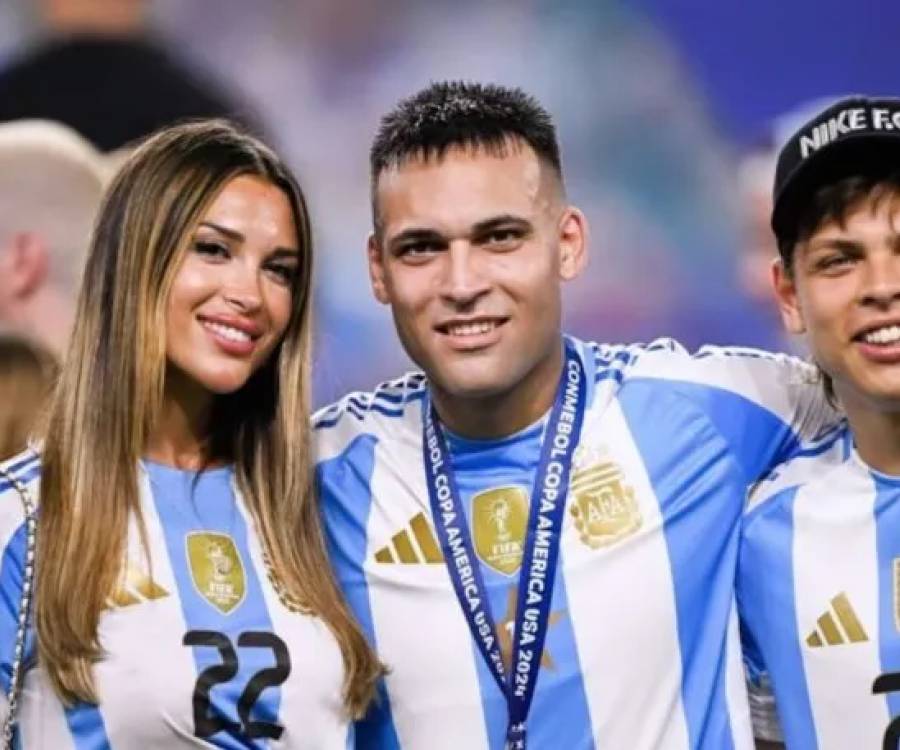 Apasionado: Lautaro Martínez celebró la Copa América 2024 a los besos
