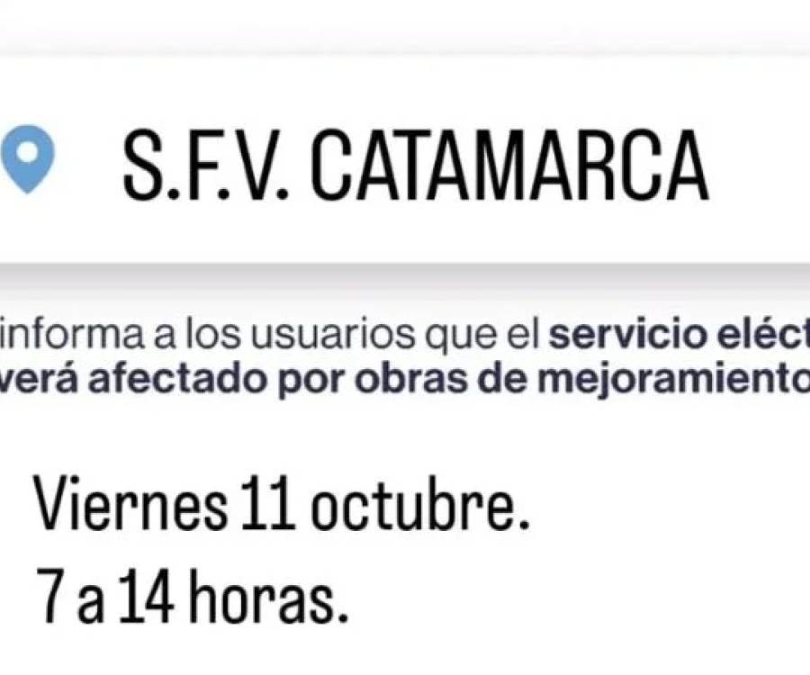 Aviso de restricción del servicio de energía en Capital