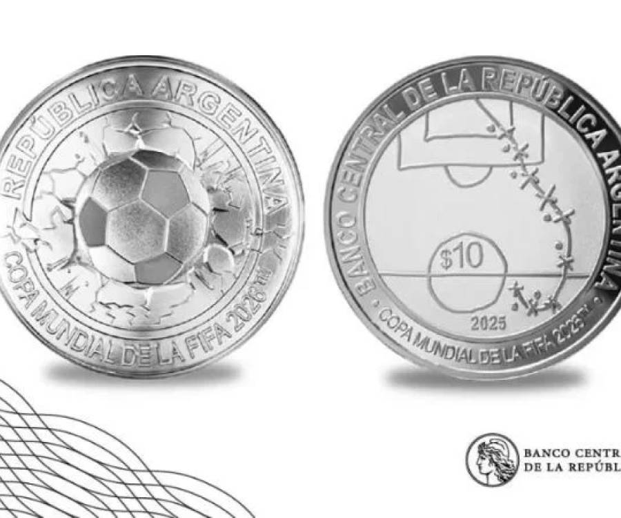 El Banco Central lanza moneda conmemorativa del Mundial 2026 con homenaje a Maradona