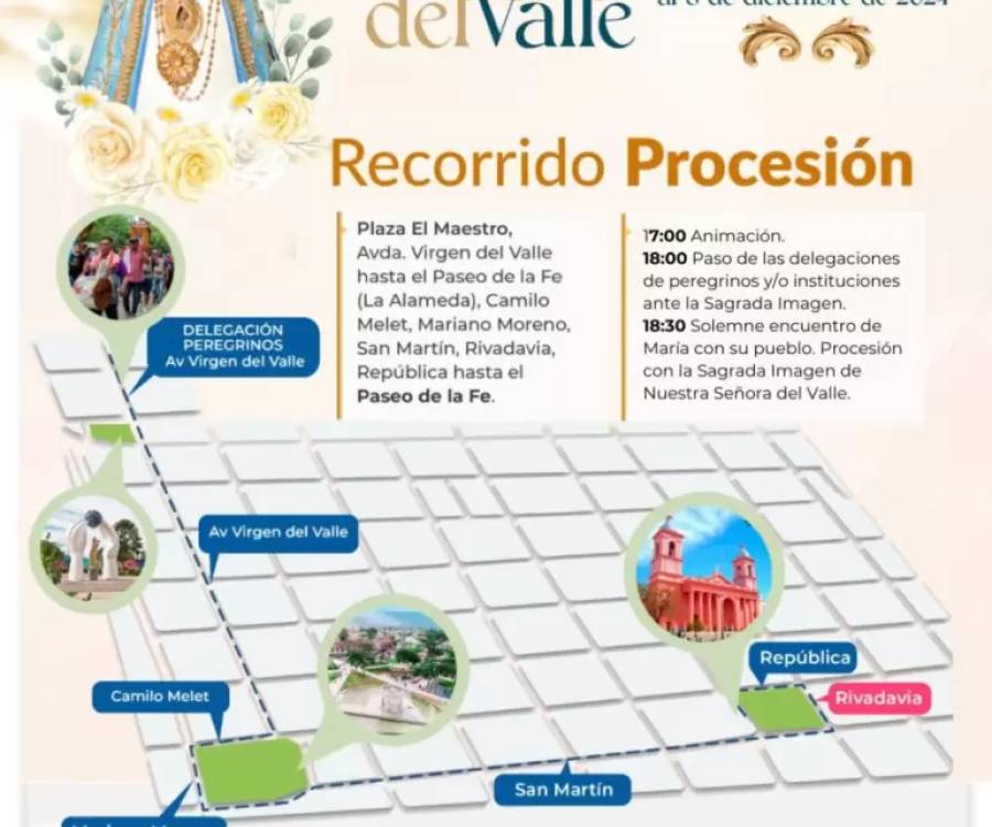 Este domingo, la Solemne Procesión en honor de la Virgen del Valle