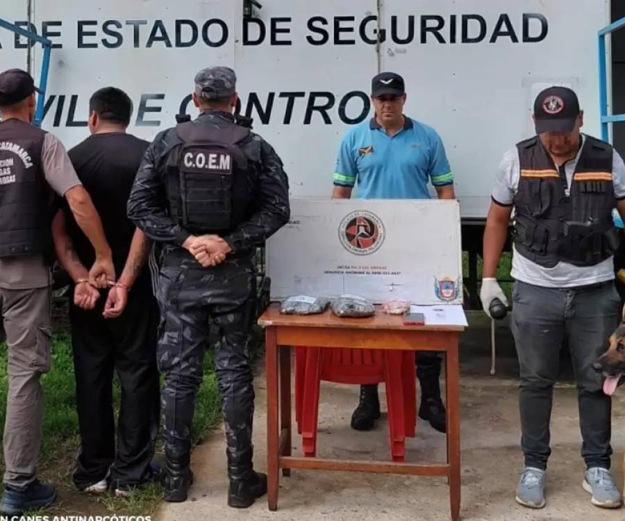 Narcotráfico en Catamarca: incautan más de un kilo de marihuana en un colectivo de larga distancia