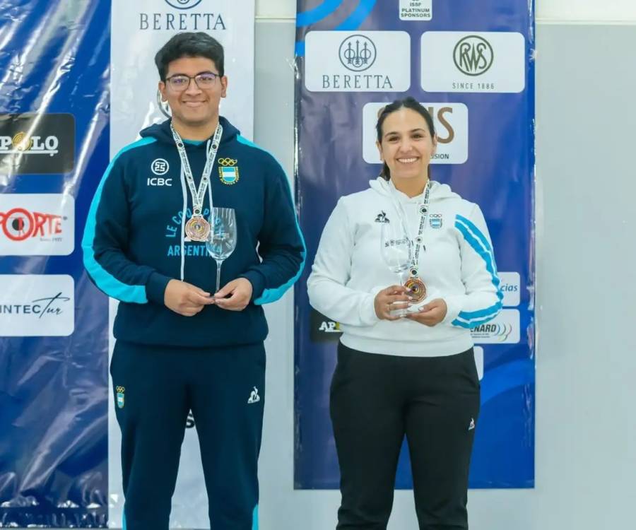 Julián Gutiérrez y Fernanda Russo se consagraron bicampeones sudamericanos en tiro